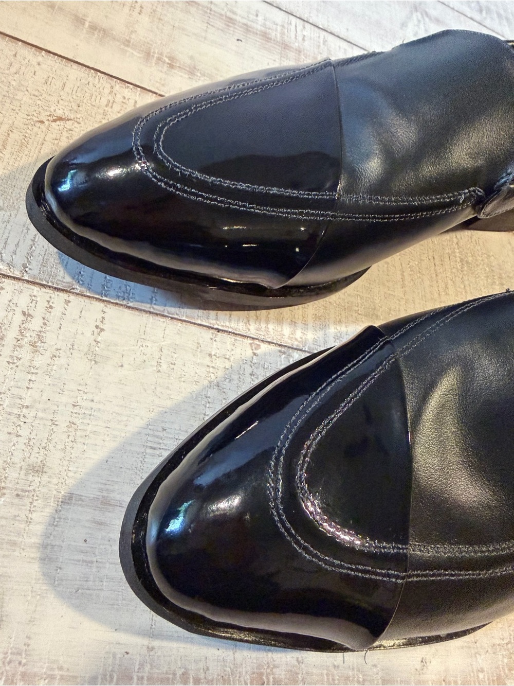 Katz & Birds Berlin Black Leather Patent Moccasin Loafers EU 42 Handmade - Picture 4 of 12